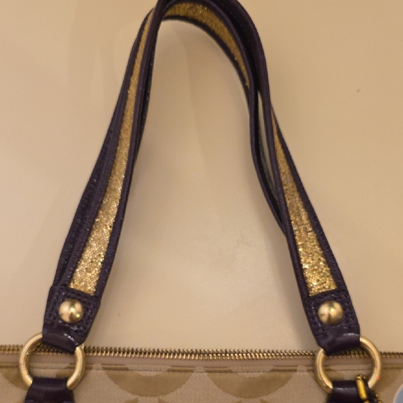 Coach Beige and Purple Graphic Tote - Picture 2 of 7